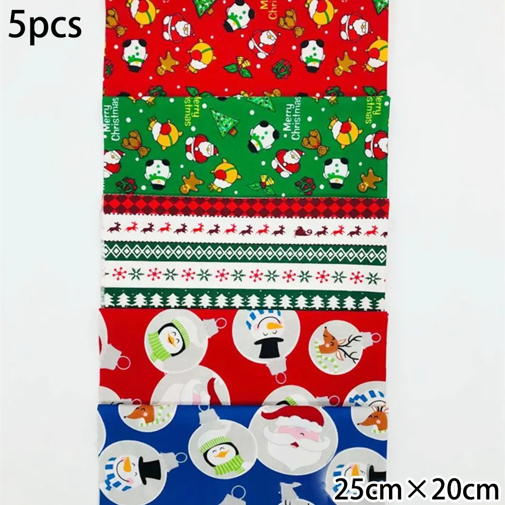 

5PCS 25*20CM Christmas Series Cotton Fabric Printed Cloth Sewing Quilting Fabrics Fabrics DIY Craft Handmade Material