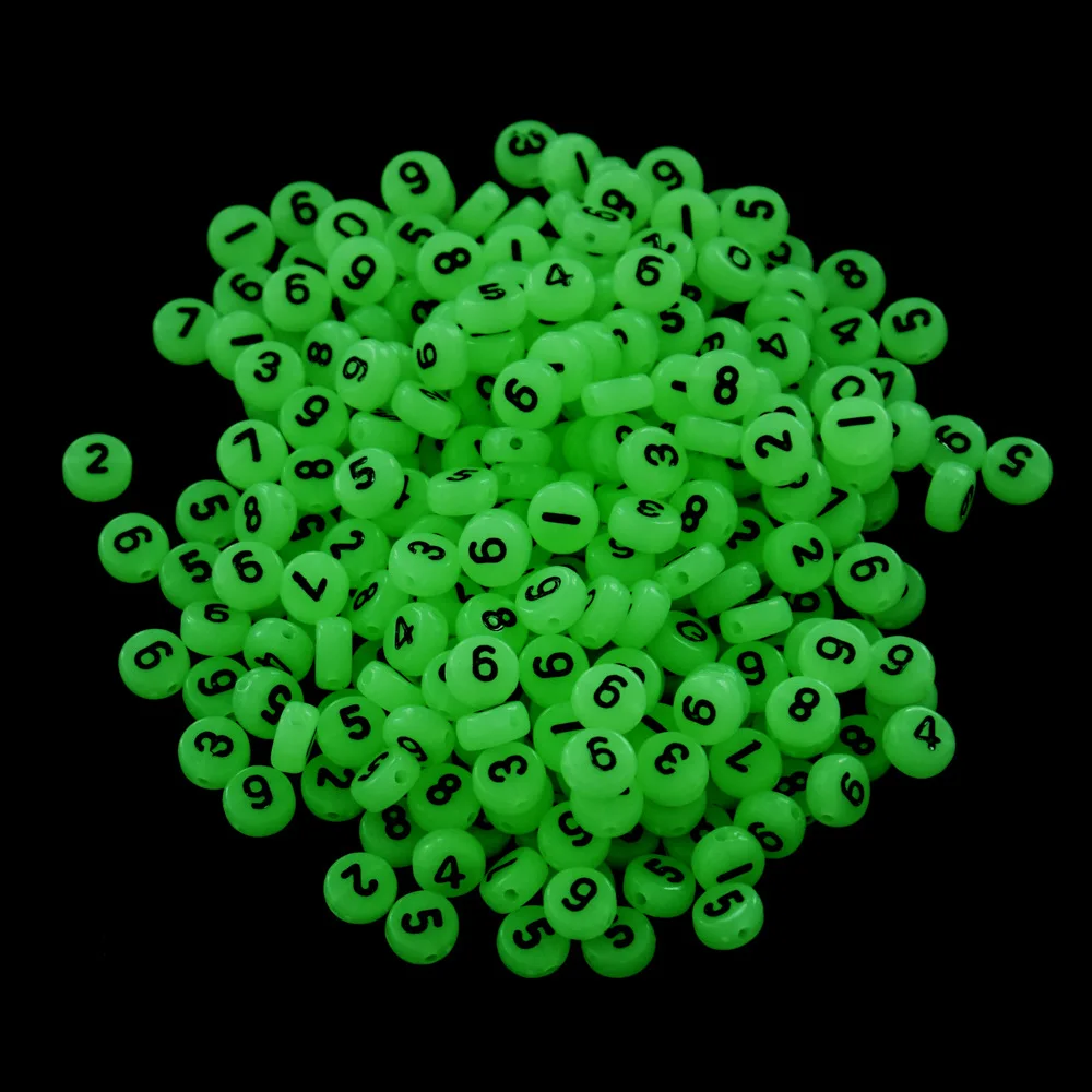 

100pcs Acrylic Luminous Alphabet Letters Beads Pony Spacer Beads Flat Round for Bracelet Necklace Spacer Beads Jewelry Makings