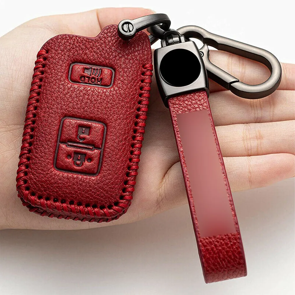 Кожаный Автомобильный смарт-брелок для ключей с 3 кнопками чехол держатель