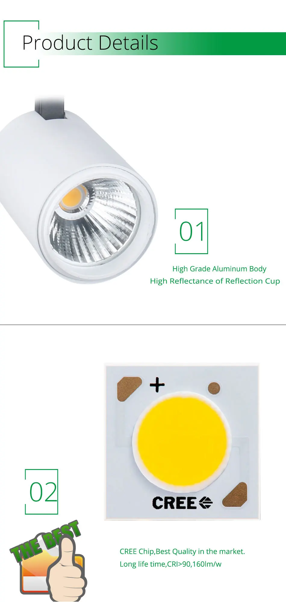 12W LED Track Light CREE Square Rail Spot Light Clothing Shoes Shop Home Kitchen Track Lighting System Spotlights Ceiling Lamps