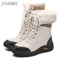 size 42 casual shoes women boots winter warmest fur snow boots femme lace up platform sneakers fashion bottes plateforme femme