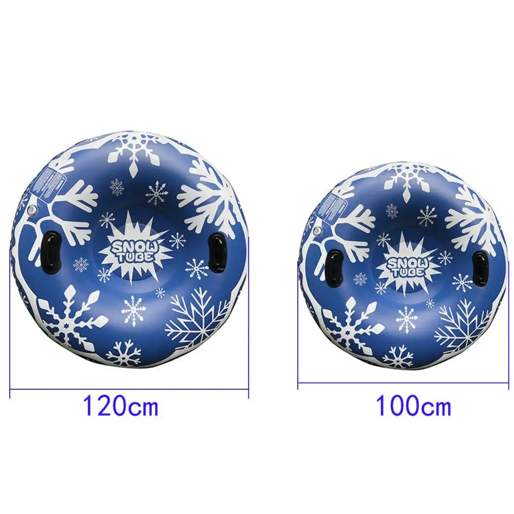 

100/120cm Winter Inflatable Sled Snowflake Thicken Cold-resistant Heavy Duty Snow Tube With Handle Durable Children Adult Sled