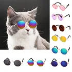 Модные солнцезащитные очки для собак и кошек товары для домашних животных винтажные круглые отражающие очки для маленьких собак и кошек реквизит для фотографий аксессуары
