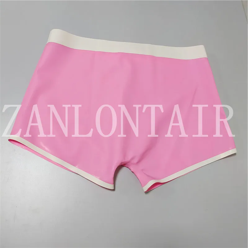 Новое сексуальное нижнее белье для мужчин латексные розовые шорты ручной работы