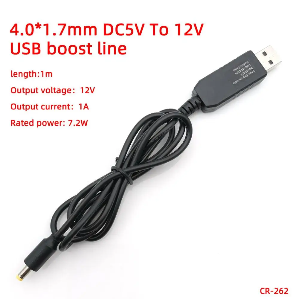 4.0-1.7mm Повышающий мощность USB линия DC 5 В к DC 9 В/12 В Повышающий Модуль USB конвертер Кабель-адаптер 3,5*1,35 мм 4,0*1,7 мм 5,5*2,1 мм разъем - Цвет: 4.0-1.7mm