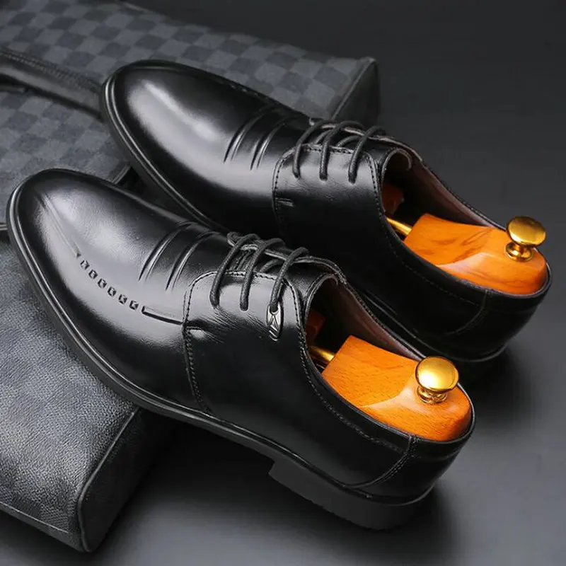 2019 Autumn new Men Pointed Dress Shoes Lace up Business shoes oxford formal C22-12 | Обувь