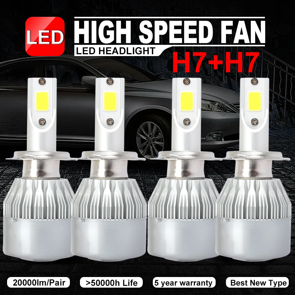 Турбо супер автомобильный головной светильник h1 h11 led h4 h7 светодиодный 6000k psx24w h15 h27