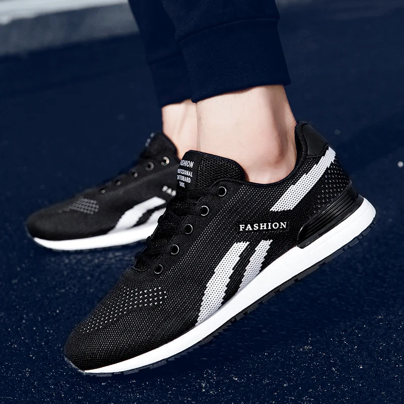 SIMUGOYA New flying woven autumn men's casual shoes classic fashion high quality flat men Travel 39-45 | Обувь