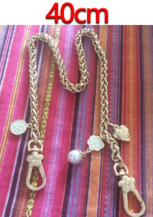 40cm Gold DIY аксессуары 40 см-150 см Замена золотой металлической цепью лямки для небольших сумок, сумки 8 мм сумка ручки сумки ремни - Цвет: 40cm Gold