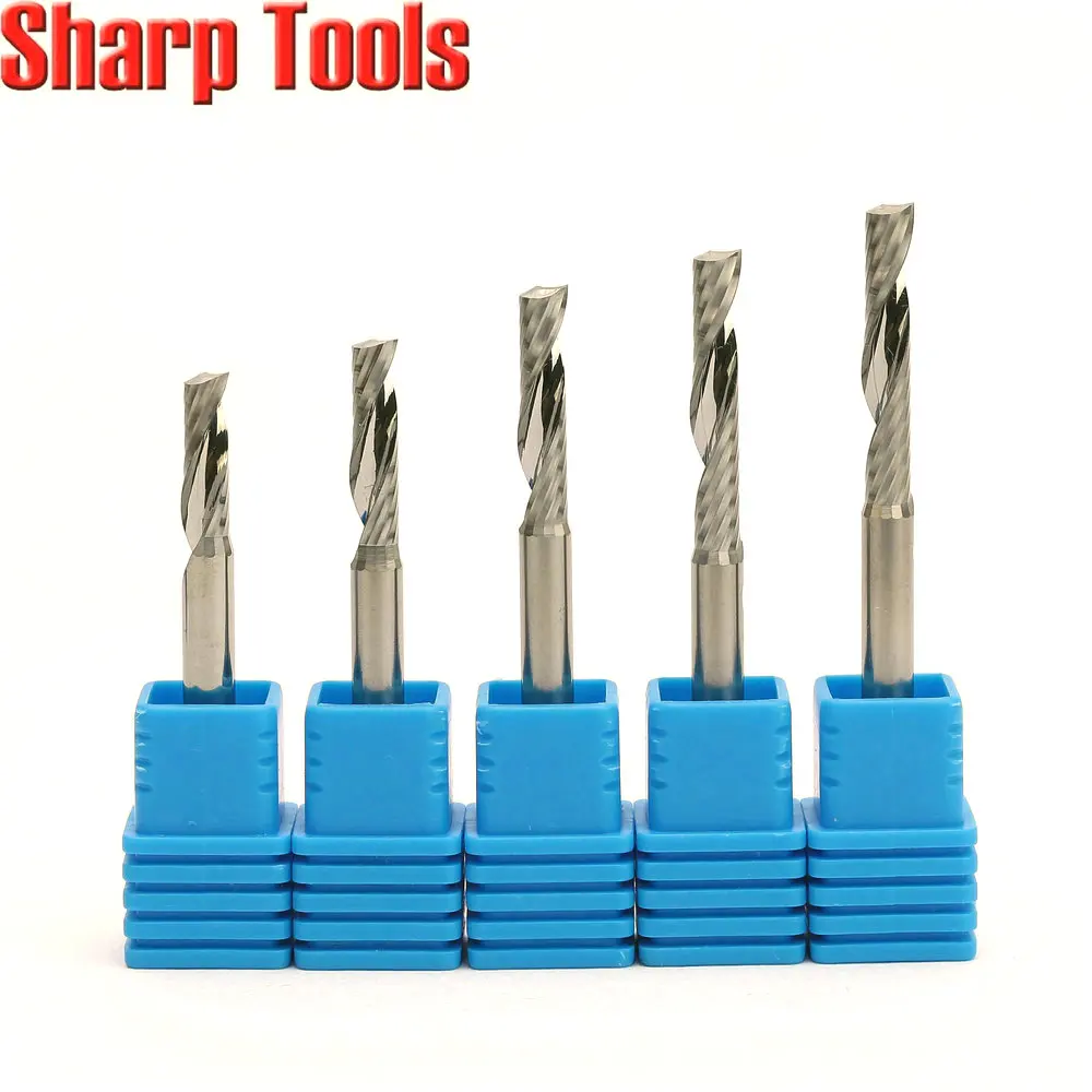 4mm Shank Single Flute Tungsten Carbide Milling Cutter Tool Spiral Router Bit 5pc Engraving Cutters End Mill Set Acrylic CNC | Инструменты