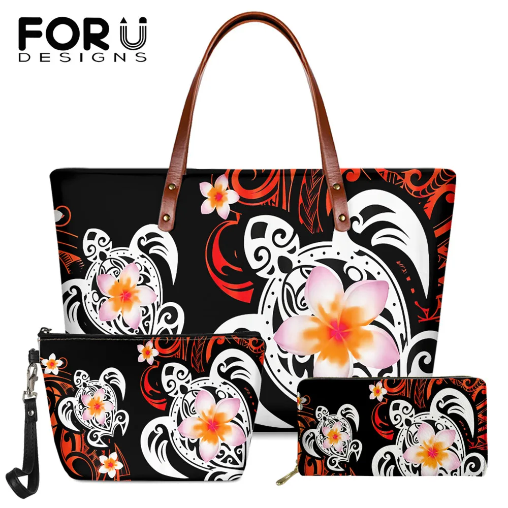 

Женские сумки на плечо FORUDESIGNS в ретро-стиле и длинный клатч из искусственной кожи, повседневная женская сумка-тоут в полинезийском стиле с г...