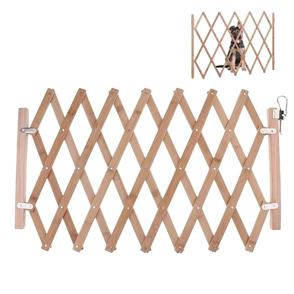 Folding Pet Barrier Fence Cat Dog Gate Bamboo Pet Fence Retractable Cat Dog Puppy Sliding Door Safety Gate Pet Isolation Fence