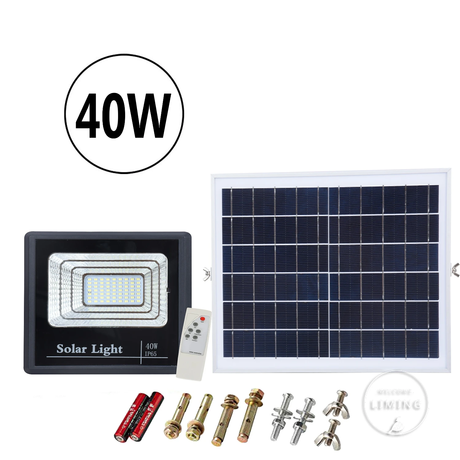 Светодиодный прожектор перезаряжаемый на солнечной батарее 100 Вт точечный