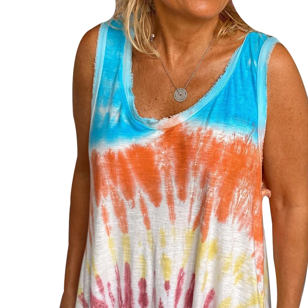 

Casual Women Dress Tie-dye Printed Long Maxi Dress Bohemian Style Dresses Female Holiday Party Clothes Loose Woman Sundress