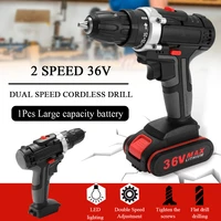 36v electric impact cordless drill high power lithium battery wireless rechargeable hand drills home diy electric power tools