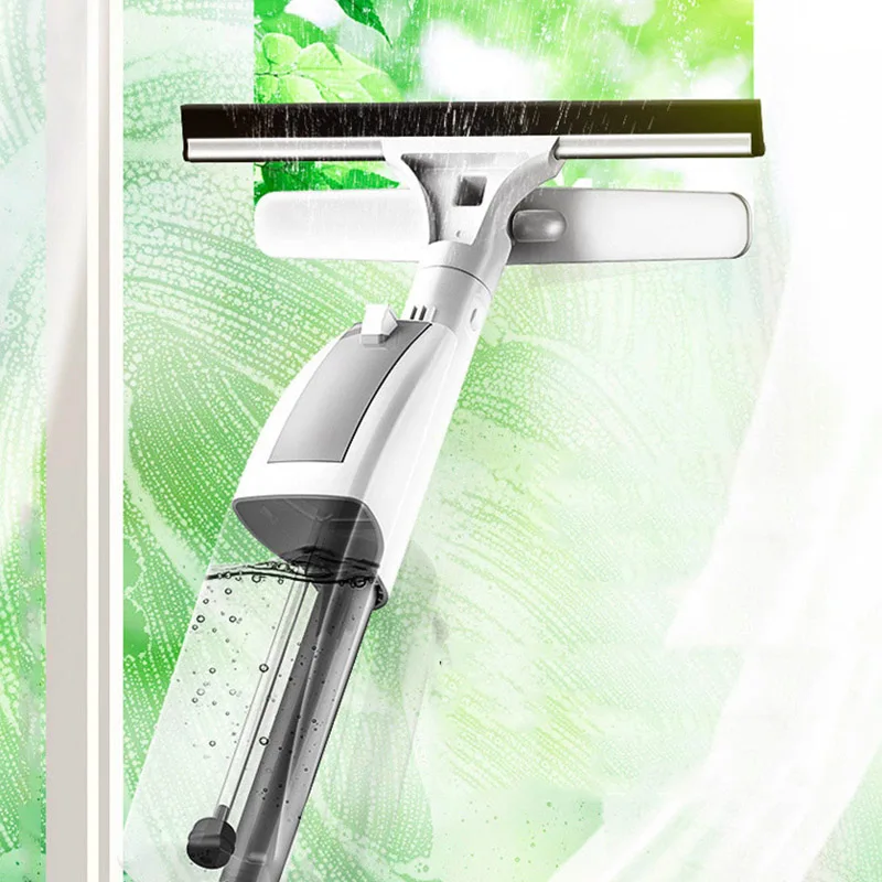 Щетка для чистки стекла с распылителем воды салфетка мытья окон из силикона и