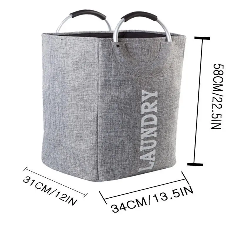 

Aluminum alloy handle cloth storage bucket folding home storage basket dirty clothes basket Sorter Laundry Basket Large