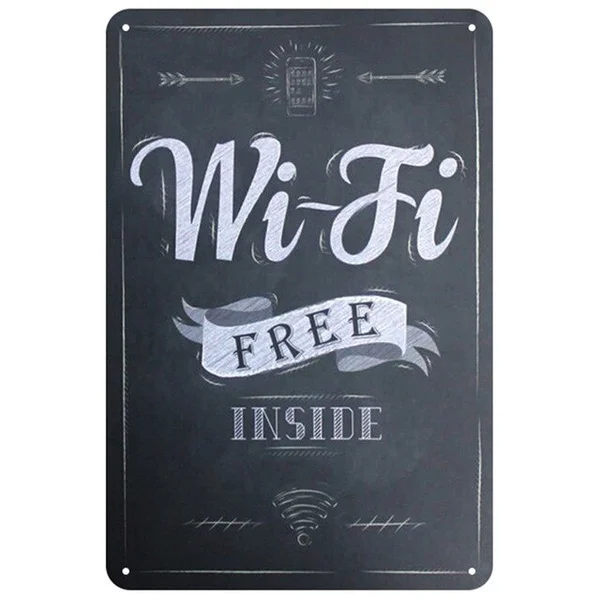 

WIFI Plaque Metal Vintage Tin Sign Pin Up Shabby Chic Decor Metal Signs Vintage Bar Decoration Metal Poster Pub Metal Plate