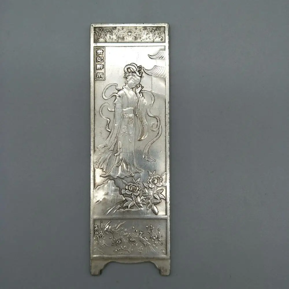 Китайский Старый тибетский серебряный рельефный классический фотографический