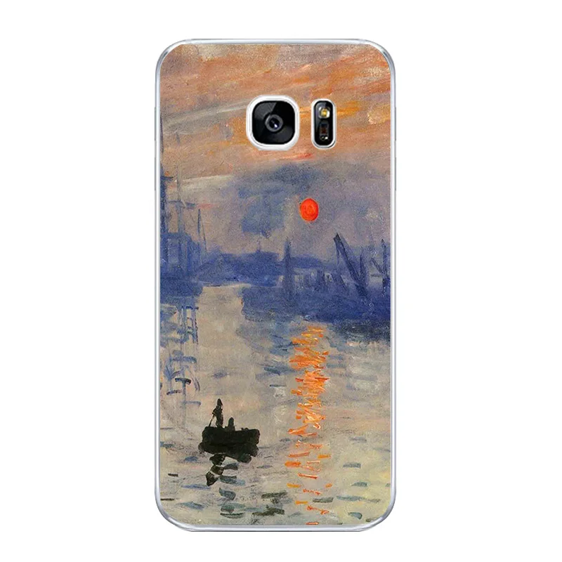 For Samsung Galaxy J3 J5 J7 2016 Phone Case S4 S6 S7 Edge Plus Shell C5 C7 Transparent Cover Soft Silicon Monet Garden Pattern | Мобильные