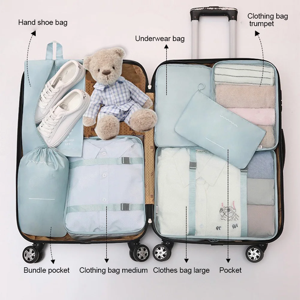 7pcs/set Clothes Quilt Blanket Storage Bag Set Shoes Organizer Wardrobe Closet Suitcase Pouch Bags Travel Accessories