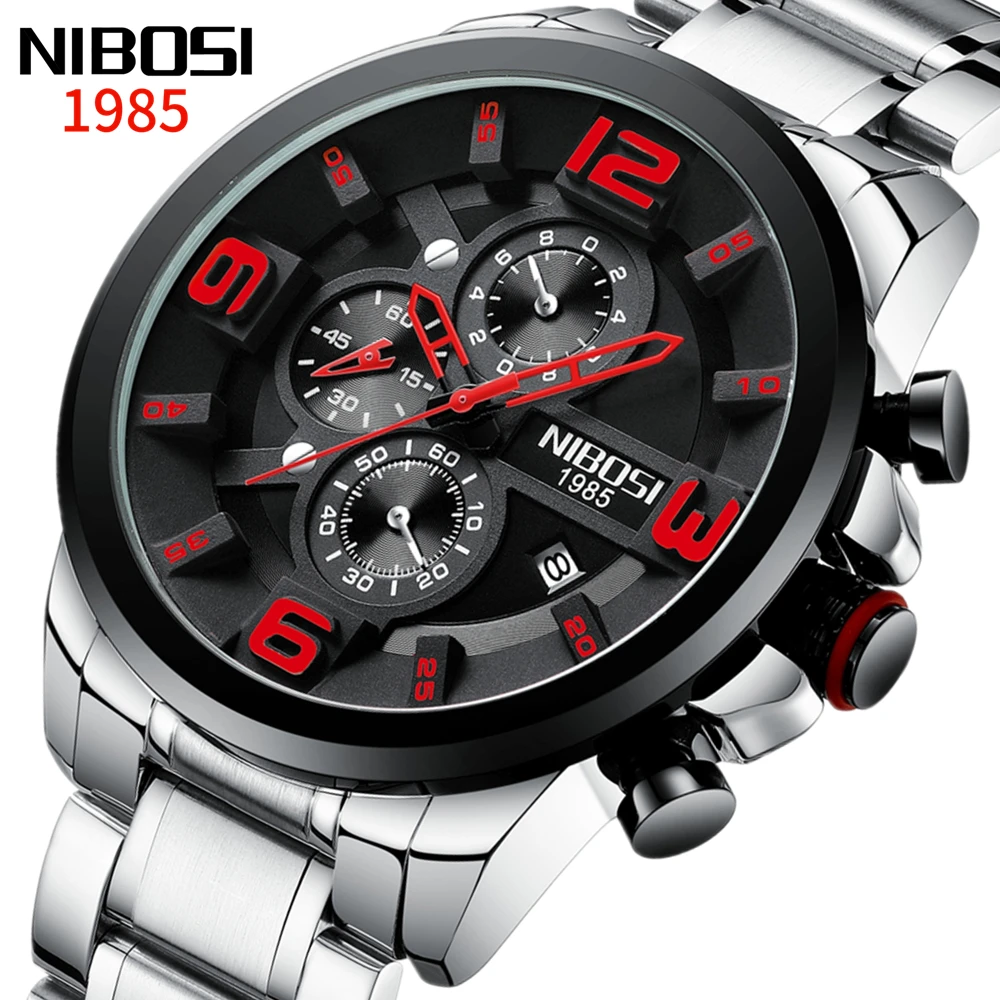 Часы наручные NIBOSI Мужские Цифровые модные брендовые Роскошные спортивные