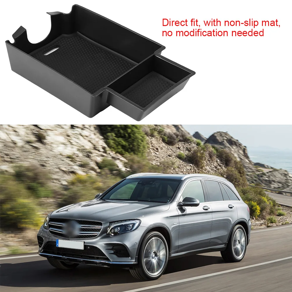 Черный контейнер для хранения подлокотника левый с нескользящим ковриком