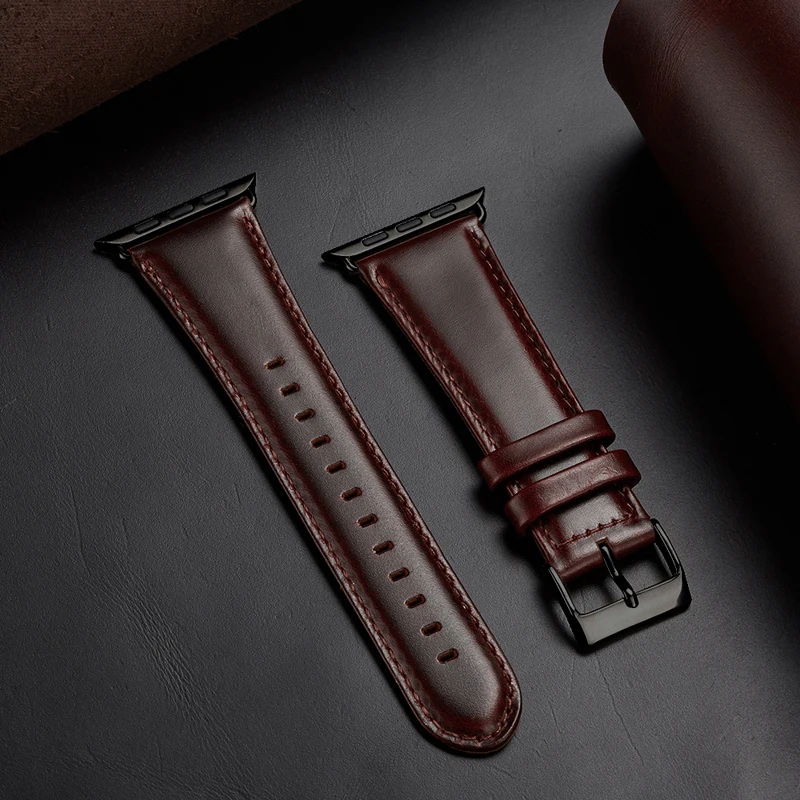 Ремешок из натуральной кожи для Apple Watch band 38 мм 40 42 44 браслет iWatch Series 5/4/3/2/1