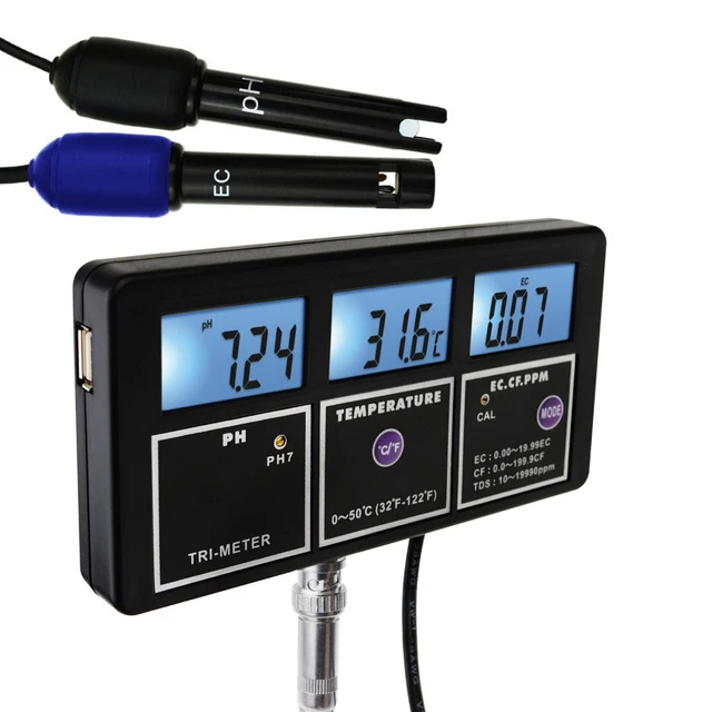 Тестер качества воды 5 в 1 PH EC CF TDS(ppm) измеритель температуры аквариумов