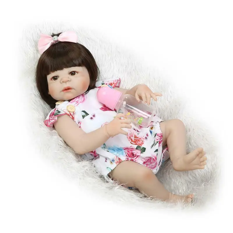 

Реалистичная полностью силиконовая кукла реборн 22 дюйма для девочек, виниловая кукла с париком, живая игрушка для девочек, игрушки для дете...