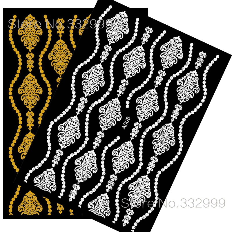 Большая наклейка для дизайна ногтей маникюрный дизайн цветок черная роскошный