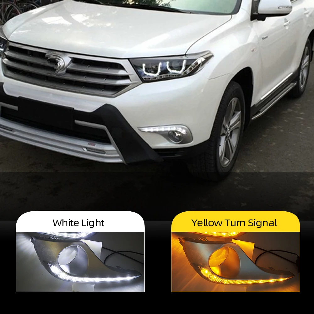 Автомобильные мигающие DRL для Toyota Highlander 2012 2013 2014 дневные ходовые огни