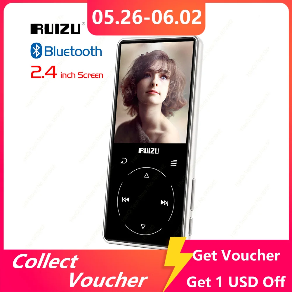 RUIZU D16 металлический Bluetooth MP3 плеер портативный аудио 8 Гб музыкальный со