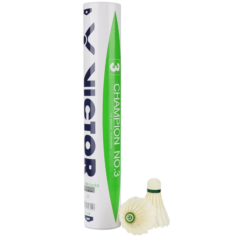 Высококачественный Волан для бадминтона VICTOR NO.3 из утиных перьев 12 шт./Дюжина