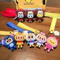 disney cosplay keychain mickey mouse daisy winnie the pooh minnie stitch donald duck figures pendant for ladies bag key ring