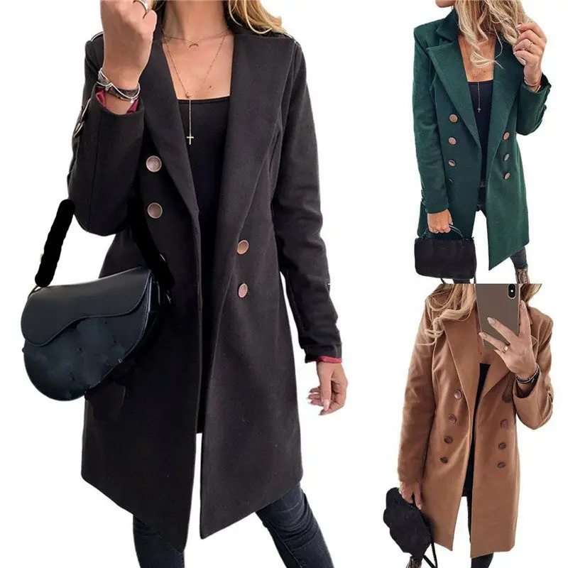 

Long Blazer Overcoat Trench Duster Coat Ladies Jacket Suit Plus Size Womens