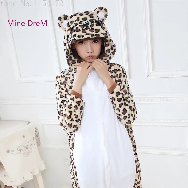 Пижама кигуруми с леопардовым принтом в виде животных костюмы для косплея