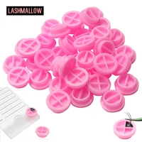100 pcs glue blooming cup holder pallet flower shaped pink adhesive gasket cups eyelash extension accessories lashes supplies