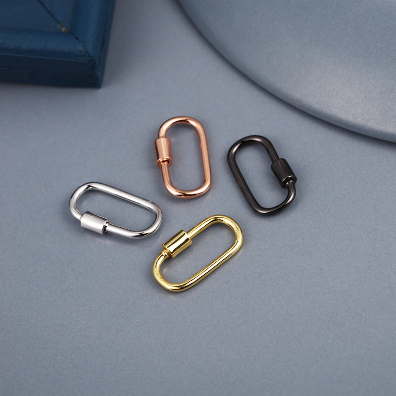 

MINHIN Brass Geometry Lock Hook Spiral Clasps Handmade Pendant Hanging Chain Necklace Carabiner Screw Clasps DIY Jewlery Making