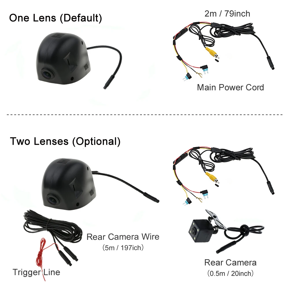 Автомобильный видеорегистратор регистратор с камерой Wi-Fi цифровой для Volkswagen VW Golf