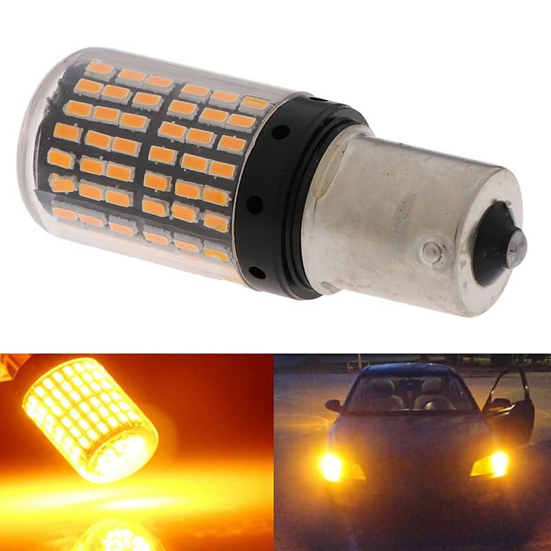 

1x Yellow 1156 1095 1141 P21W BA15S 7506 LED 3014 144-SMD Turn Signal Light