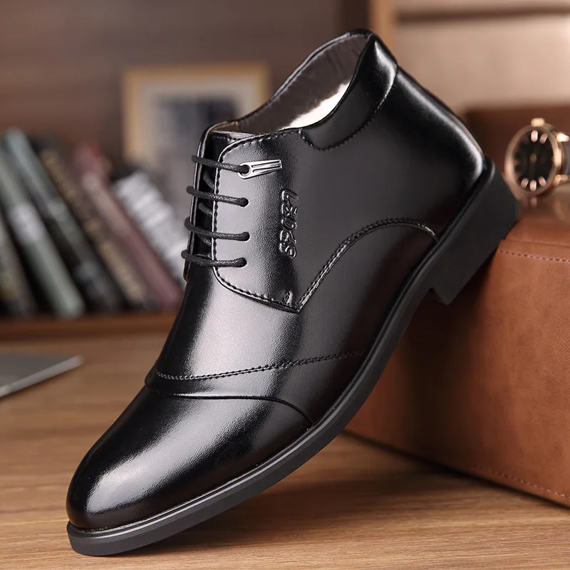 39-46 зимние ботинки из кожи 2019 Удобная теплая обувь мужские модельные туфли # NX1522 |