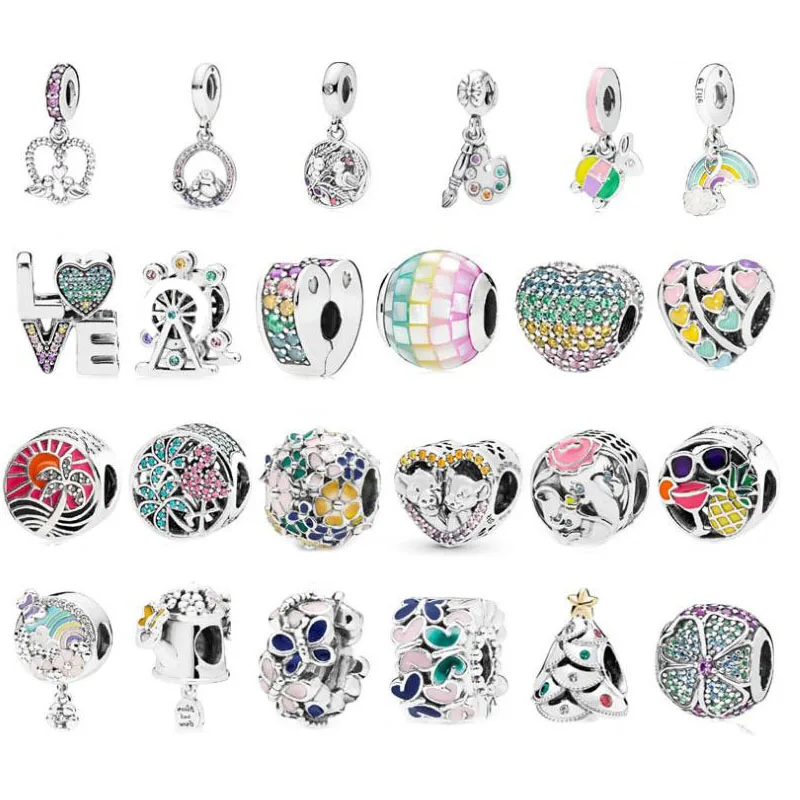 Новое поступление серебряные бусины 925 пробы Подвески дружбы подходят к оригинальному браслету кулон пара ювелирных изделий