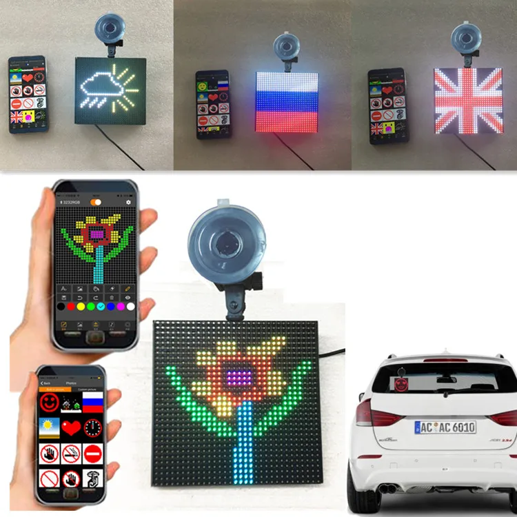 Умный светодиодный знак P4 32x32 RGB сделай сам Bluetooth управление через приложение для