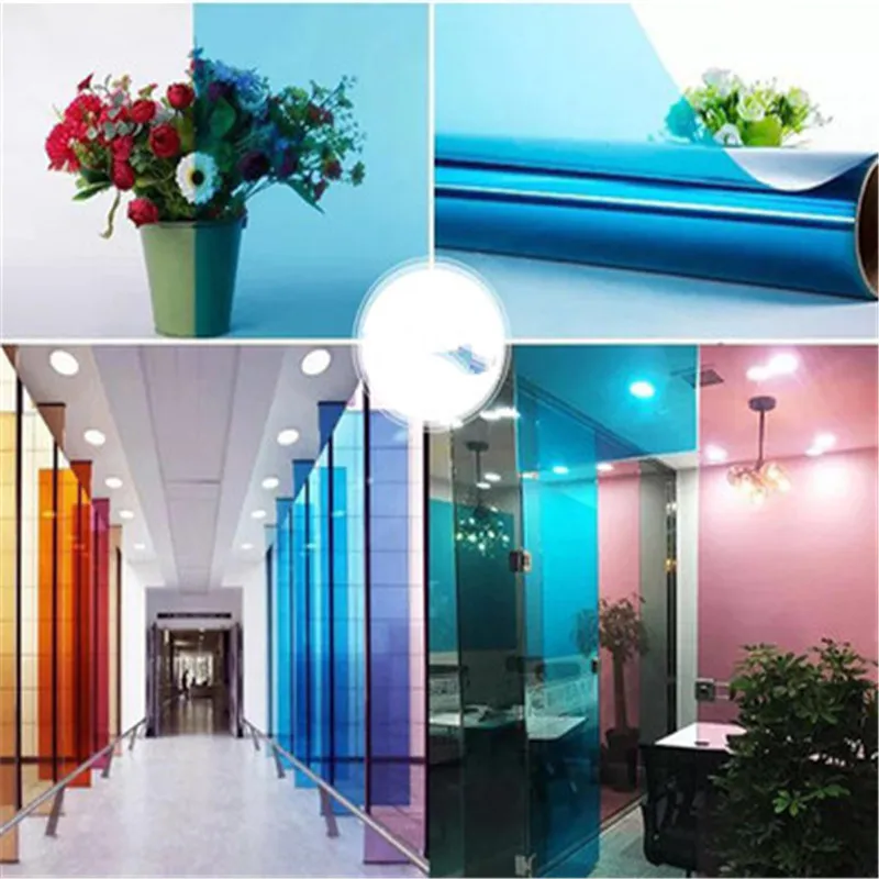 Самоклеящаяся цветная пленка для окон 55 х400 см стеклянная наклейка теплоизоляция