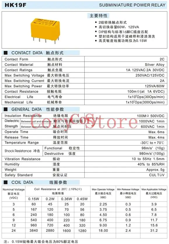 10 шт. электромагнитные реле постоянного тока 3 В/5 В/9 В/12 В/24 В