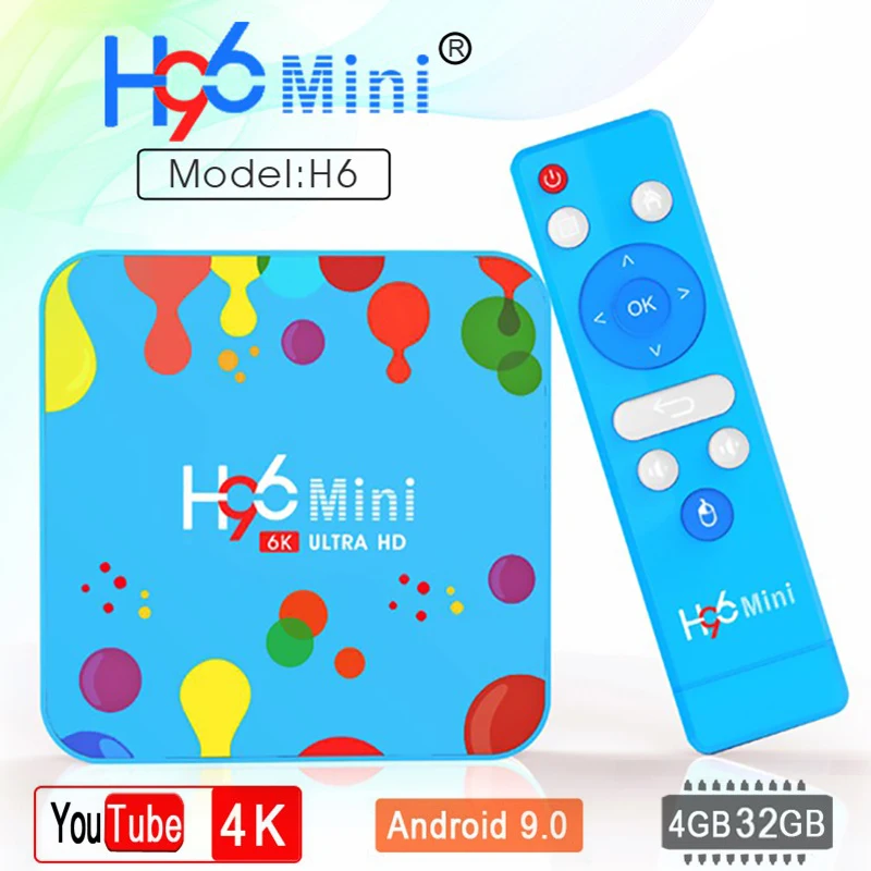 4 ГБ 32 ГБ H96 Мини Android 9,0 tv Box Allwinner H6 четырехъядерный 6K H.265 Wifi HD проигрыватель google Youtube Jogador телеприставка ЕС/США