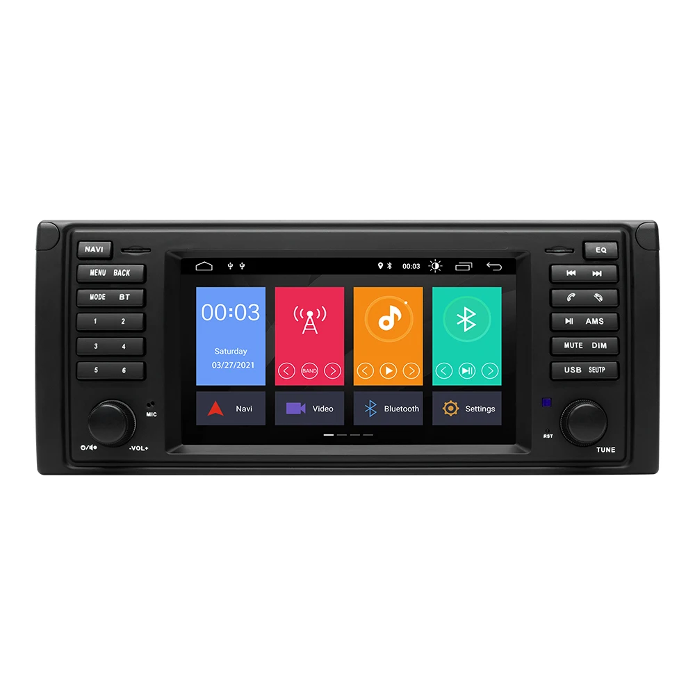 Автомобильная Мультимедийная система 128 ГБ 7 дюймов Android 11 для BMW 5 Series E39 X5 E53 M5 1996-2003