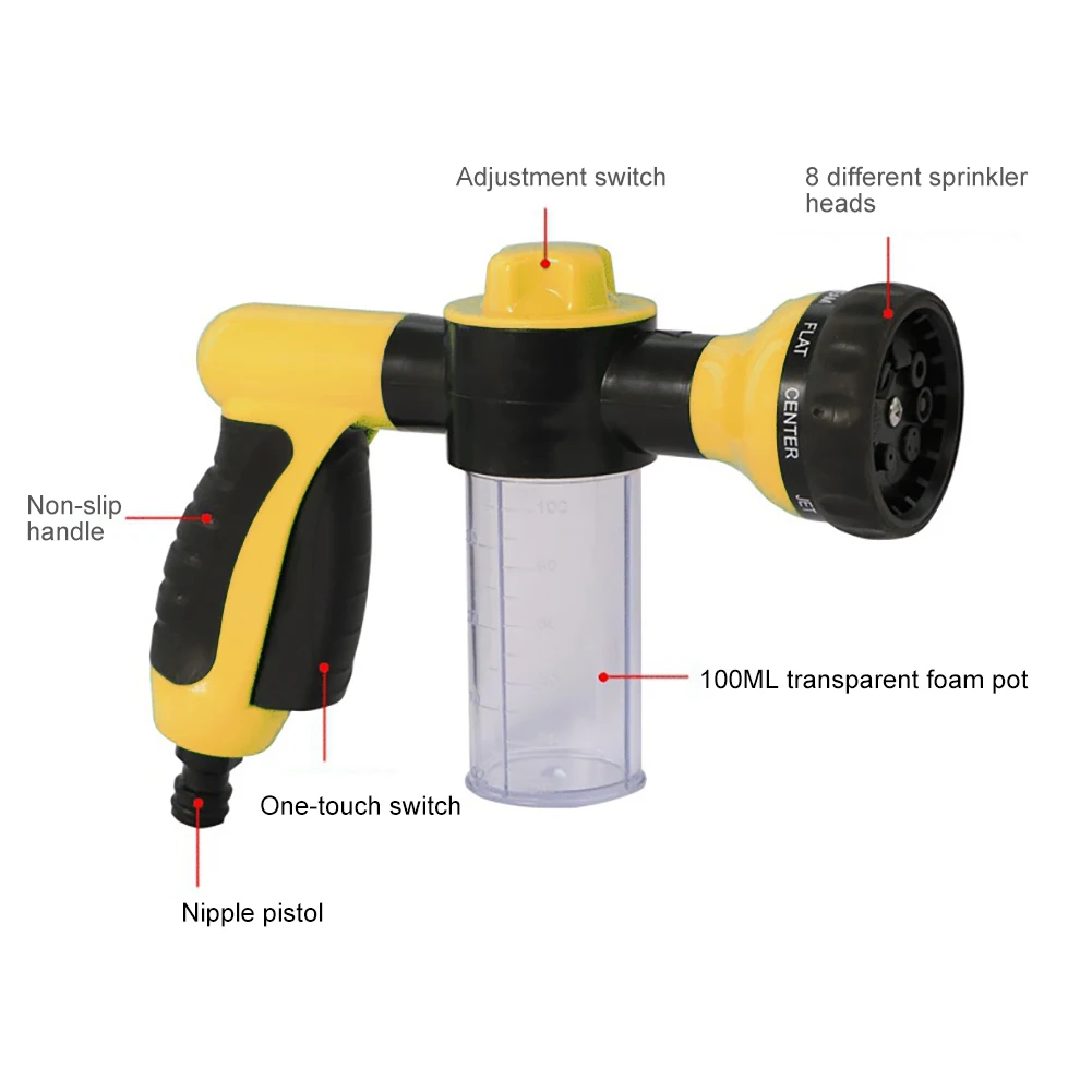 

Multifunction Car High Pressure Water Gun Auto Foam Water Gun Car Washing Snow Foam Gun Car Cleaning Tools for Garden for Car