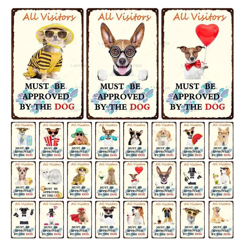 

Металлический постер для домашних животных и собак, забавные жестяные знаки для собак, настенная табличка, декор для кухни, дома, бара, паба, ...